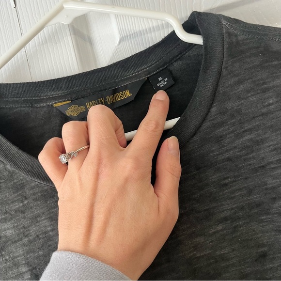 Vintage Harley Davidson Distressed Embroidered Logo Shirt XL - Picture 3 of 5